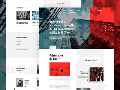 Club des Acheteurs Publics PACA club corporate grid grid layout red transparency ui ux web webdesign website