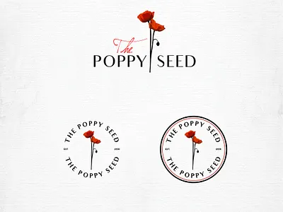 The Poppy Seed branding design flower logo typography