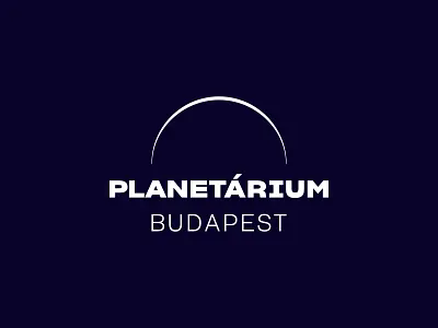Logo for the Planetárium Budapest building circle cupola half circle identity logo logodesign logotype minimal museum planet planetarium sky space stars vector