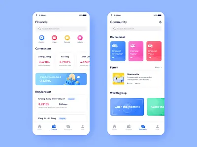 Financial app 01 app blue branding concept design icon logo ui 插图
