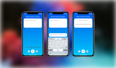 Dialogue Translator for deaf people app app design application blue deaf design translator ui ux