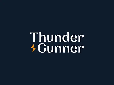 "Thunder & Gunner" Logo Design blue bolt company design designer dribbble graphic gunner illustration illustrator light logo logotype orange photoshop simple thunder typography ui ux