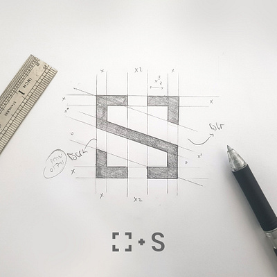 S monogram sketch (logo for photograhper) art branding clean design graphic design identity illustration illustrator minimal typography