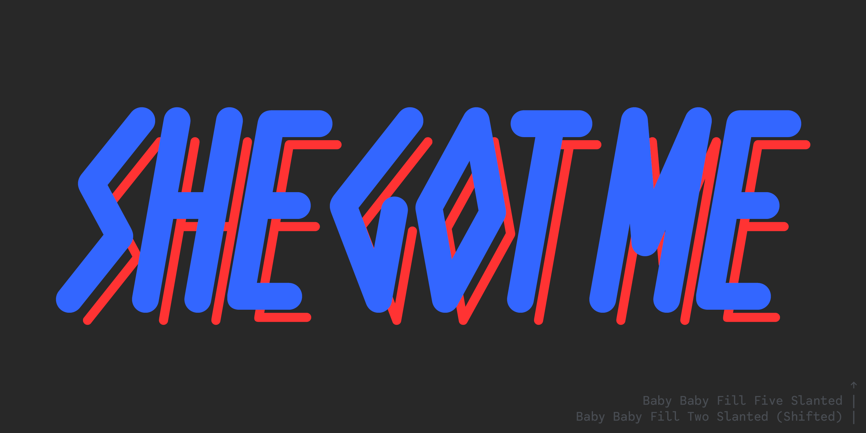 Baby Baby 3d color font layered