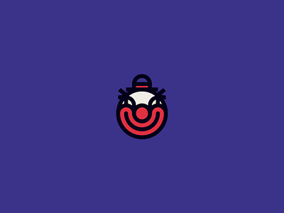 Clown Logo abstract clown design flat logo minimal smile vector