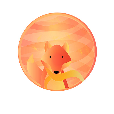 Fall fox animal autumn circle fall forest animals fox gradient illustraion orange