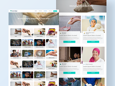 Fa'el khier website activities page charity ui ui ux uidesign web design website wip