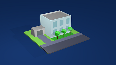 Low Poly Building animation c4d cinema4d flat illustration lowpoly model simple vector