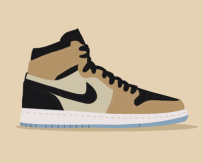 Jordan 1 Retro High Black Mushroom art design graphic design illustration illustration art nike sneaker sneakerhead sneakers vector