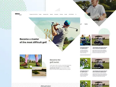 Golf website branding golf golf club golfer landing landscape news news feed news website shape triangle triangles ui ux web design webdesign website website design