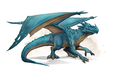 Blue dragon creature design dragon fantasy fantasyart illustration paint photoshop