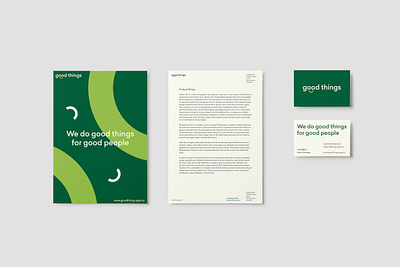 GoodThings – Stationary Concept #1 brand brand identity branding earthy geometric geometry green logo logotype minimal organic typography