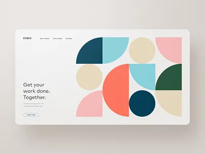 CUBIX — Project Collaboration and Organization collaboration color palette colors geometry landing page project management slack teamwork ui web design webdesign website