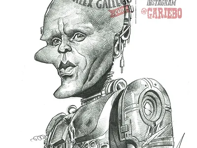 Robocop caricature caricatura caricature caricatures cartoon celebrities character cinema draw drawing humour movie portrait