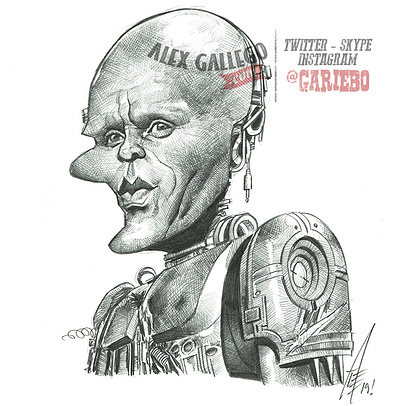 Robocop caricature caricatura caricature caricatures cartoon celebrities character cinema draw drawing humour movie portrait