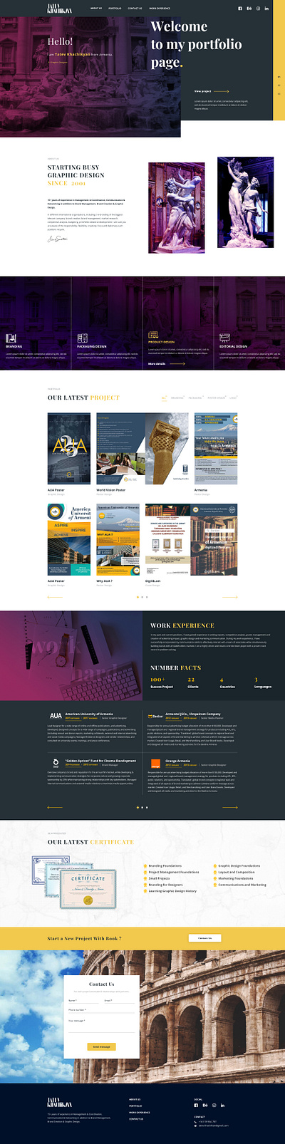 Tatev Khachikyan Portfolio agency agency branding behance design dribbble landing page logo marketing portfolio typography ui web web design