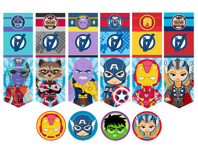 Avengers end game avengers avengersendgame captain captain america cartoon design designer hulk illustration iron man ironman kids art kids illustration nebula thanos thor vector
