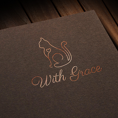 With Grace adobe branding cat logo cute design elegant foster care foster logo graphic design graphic design logo illustration illustrator linelogo linestyle linework logo logo design vector