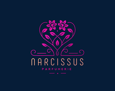 Narcissus floral flower illustration logo narcissus parfumerie