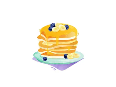 Pancake Illustration :) adobe ilustrator artwork design food graphic design illustration vector watercolor illustration
