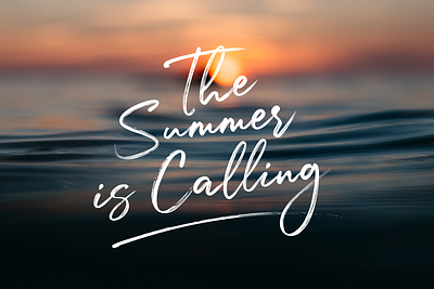 The Summer is Calling (Julietta Messie) brush script design handwritten typography