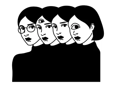 Eye Spies black and white character design girl graphic design illustration illustrator monochrome vector