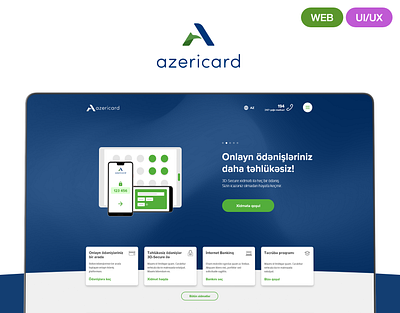 AzeriCard LLC website redesign azerbaijan azericard banking blue minimal modern ui ux web web design