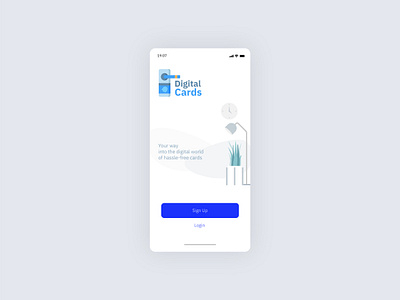 Digital Card app cards digital flat login login screen typography ui ux