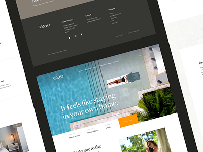 Valletta–Details booking system dinner hospitality hotel interface menu minimal orange restaurant slider spa suite travel ui ux web design webdesign website