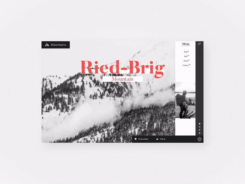 Moontains - UI Design Experiment branding design developer minimalist threejs ui web webdesign webgl