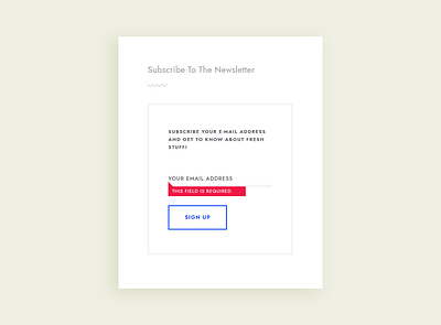 Subscribe widget with error state design error form forms input minimal newsletter subscribe ui validate validation