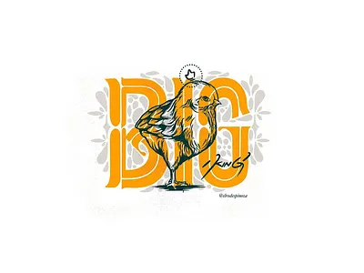 Big King art branding chicken design digital illustration dribbble elredespinoza engraving hello dribbble illustration illustrator king lettering lettering art lettering logo letters minimal procreate vector