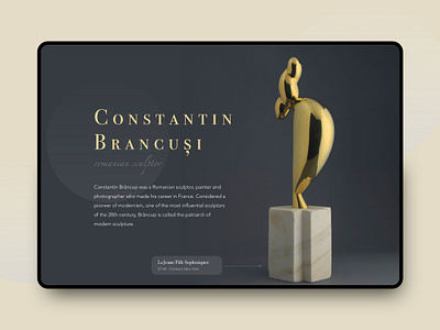 Brancusi - Artist Presentation Hero Section clean creative design hero section landing page minimal modern simple typography ui