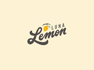 Luna Lemon boutique calligraphy handlettering lemon lettering logo script vector