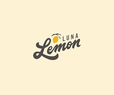 Luna Lemon boutique calligraphy handlettering lemon lettering logo script vector