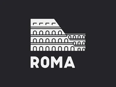 Roma Logo black brading colosseum design icon logo primefaces primeng primereact primevue roma vector white