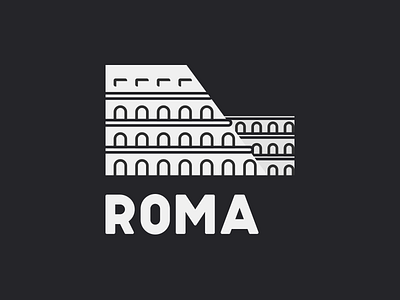 Roma Logo black brading colosseum design icon logo primefaces primeng primereact primevue roma vector white