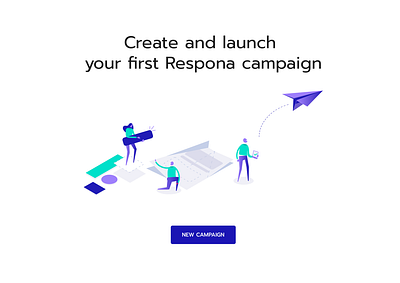 Respona in app Illustrations campaign characters email flat illustrations inbound launch mailing marketing respona uidesign website