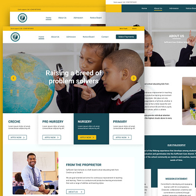 A primary school website UI design education foundation schools uiux website design