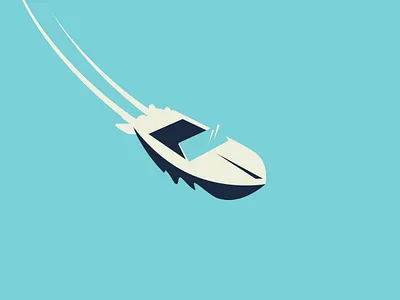 Boat Illustration for a WIP blue boat design illustration water