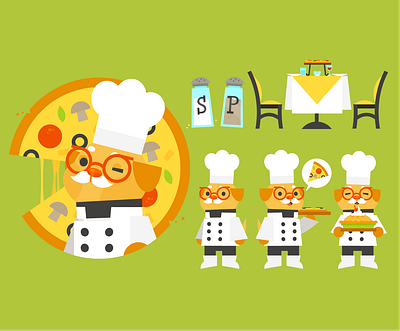 Pupperoni Pizza digital art illustration vector vector illustration