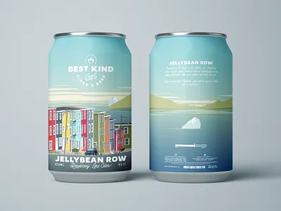 Jellybean Row Cider Can Design - Alternate beer can design beer packaging can design cider can design cider packaging craft beer craft cider hard cider newfoundland vector art vector artwork vector artworks vector illustration