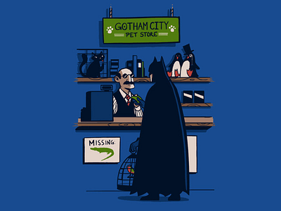 Gotham City Pet Store batman illustration