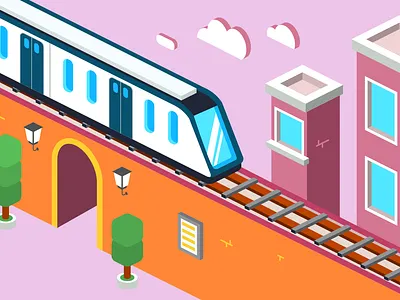 Isometric train flat isometric train vector