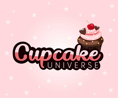 Cupcake Universe design feminine flat design food food logo illustration illustrator logo logo design vector vector art