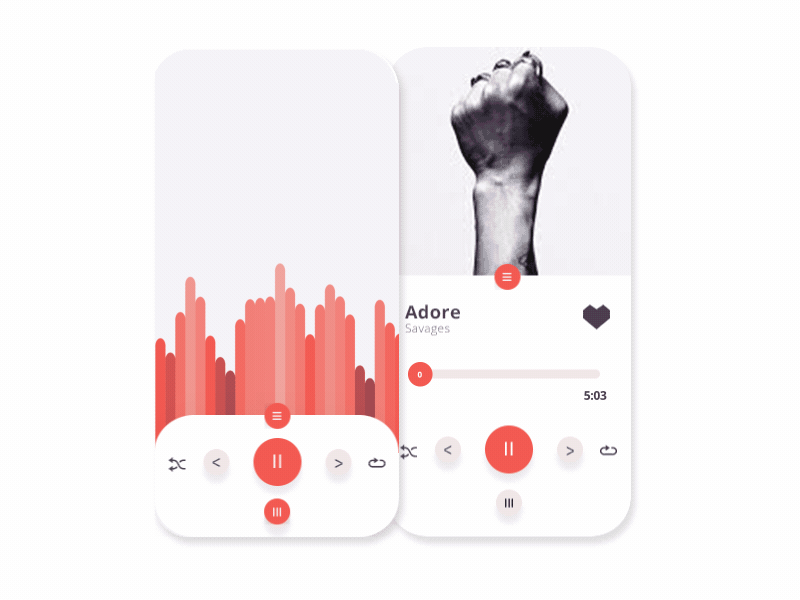 Music App animation app design digital flat gif minimal motion ui ux