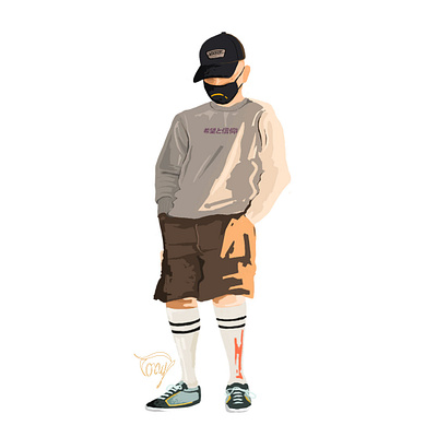 Asian Boy art artwork asia asian asian boy design digital art digital painting illustration ilustration painting poster art