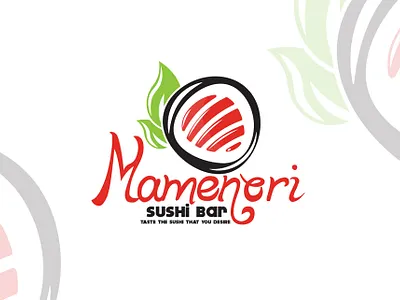 Mamenori Logo Design & Branding art bar black branding design fish food graphic design green illustration leaf logo red restaurant seafood sushi sushibar ui ux vector