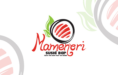 Mamenori Logo Design & Branding art bar black branding design fish food graphic design green illustration leaf logo red restaurant seafood sushi sushibar ui ux vector