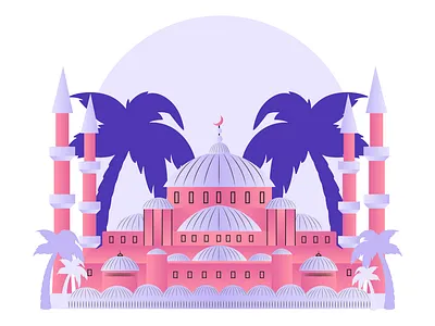 The Sultan Ahmed Mosque Famous Blue Mosque Istanbul Turkey blue mosque historic historic architecture historic building islam islamic istanbul masjid muslim muslims sultan ahmed mosque turkey turkey vector landmark illustration